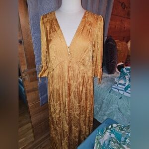 Auguste The Label Long Sleeve Dress in Rich Gold